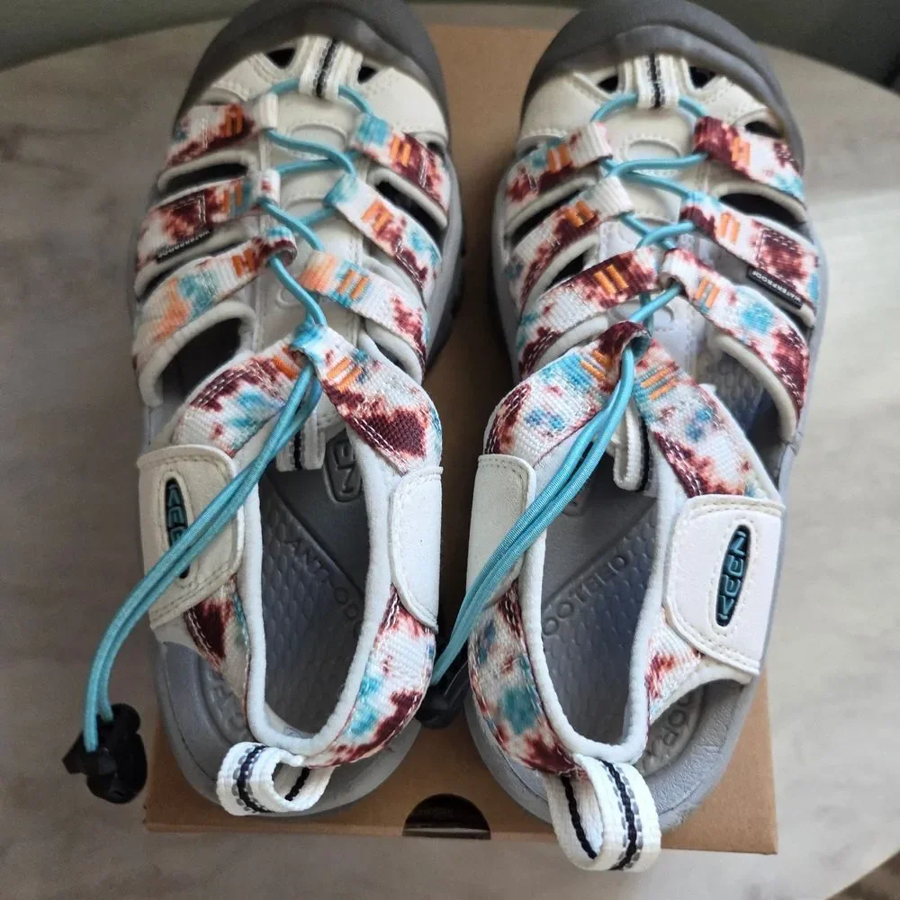 Keen White Multicolor Teal Bungee Athletic Sandals